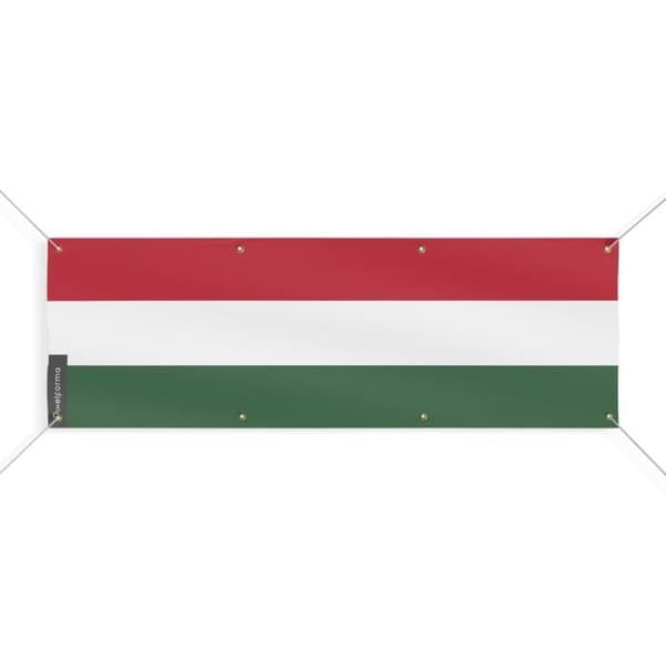 Unkarin lippu Banneri 8 silmukkaa 140x420 cm