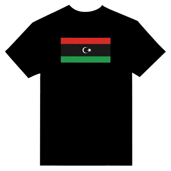 Libya Flag T-paita mustana Svart XXXXL