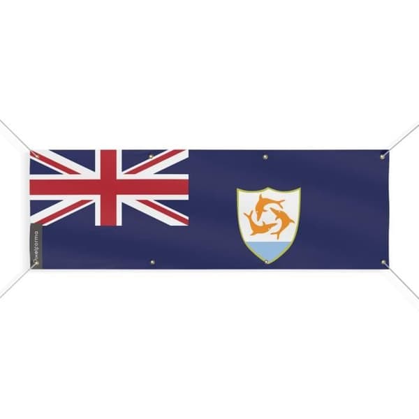 Anguilla Flag Banner 8 Eyelets 150x450 cm