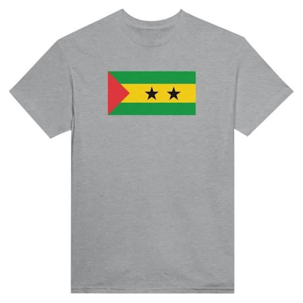 Sao Tome og Principe Flag T-shirt i grå farve Grå M