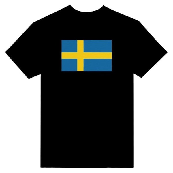 Sweden Flag T-shirt i svart färg Svart XXL