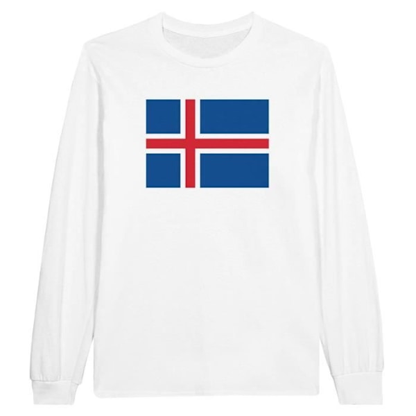 Island Flag langærmet T-shirt i hvid Vit XL