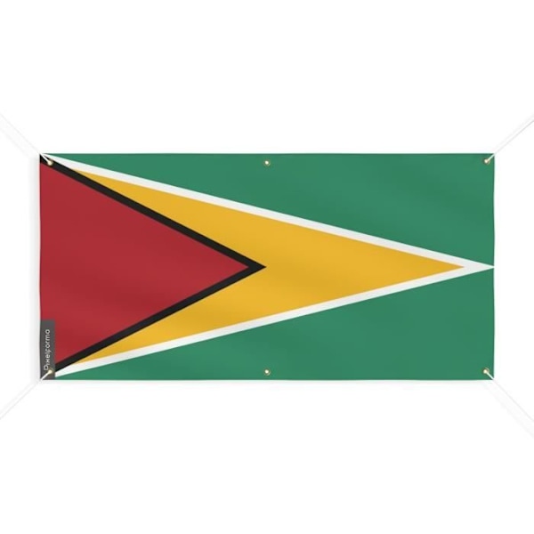 Guyana Flag Banner 6 Øjer 100x200cm i polyester