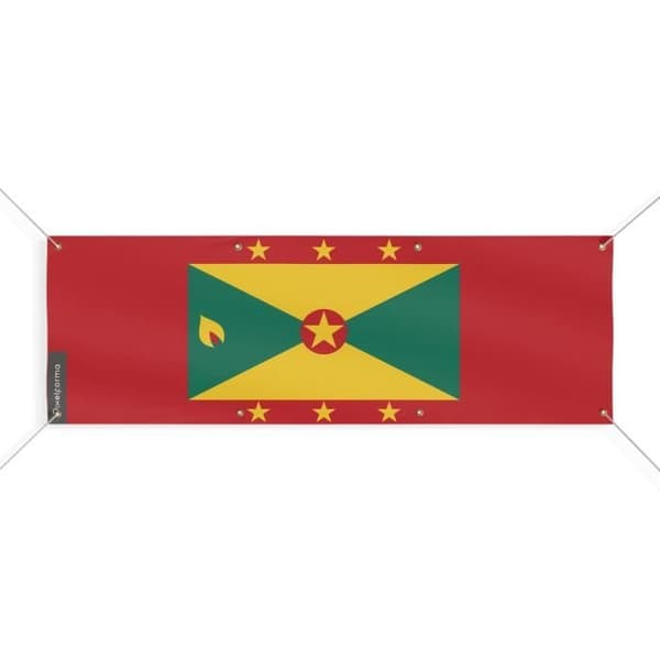 Grenadan lippubanneri 8 silmukkaa 200x600 cm