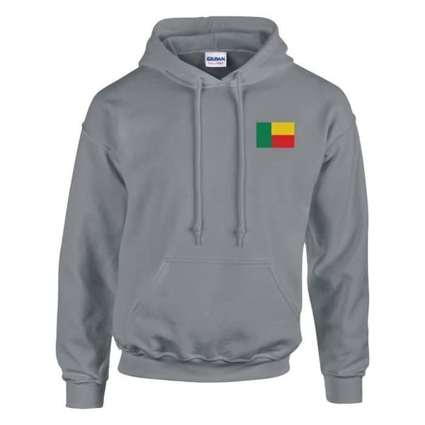 Huppari - PIXELFORMA - Beninin lippu - Harmaa - Pitkät hihat - Unisex Grå M