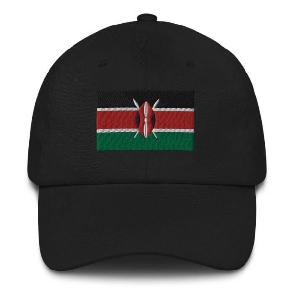 Kenya Flag Keps Svart