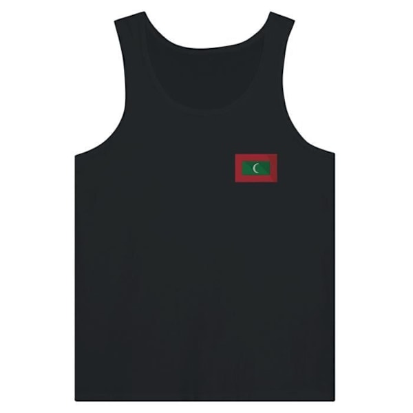 Maldiverne Flag Broderi Tank Top i Sort Svart M