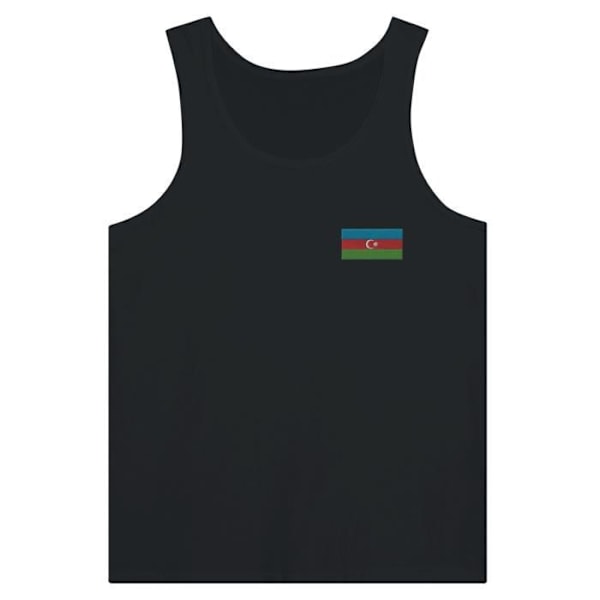 Aserbajdsjan Flag Broderi Tank Top i Sort Svart jag