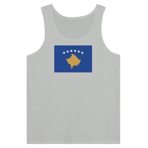 Kosovo Flag Tank Top i Grå Grå S