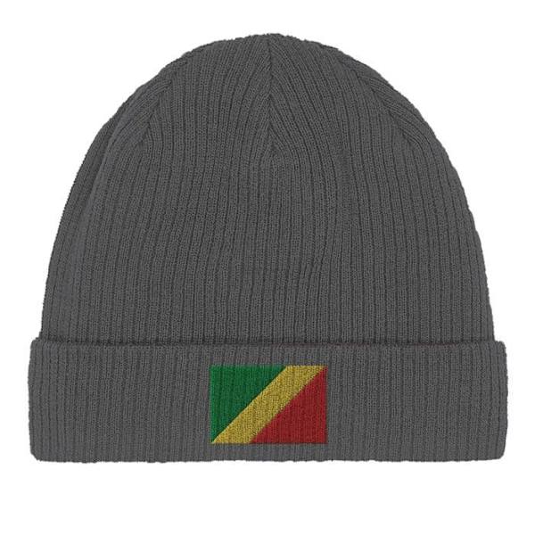 Grå Republikken Kongo Flagga Bonnet Grå