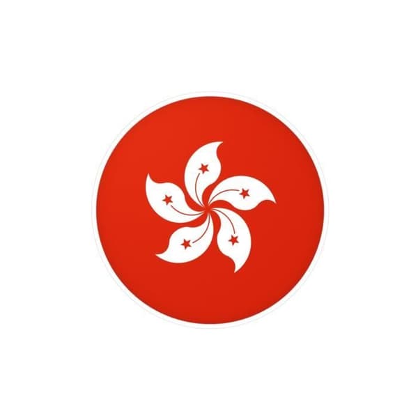 Hong Kong Flag pyöreä tarra 10 cm 1000 kappaletta