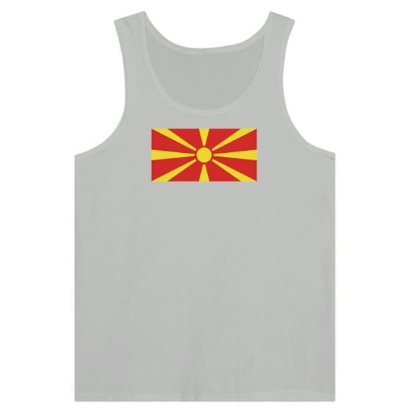 Nordmakedoniens flag tanktop i grå Grå XXL