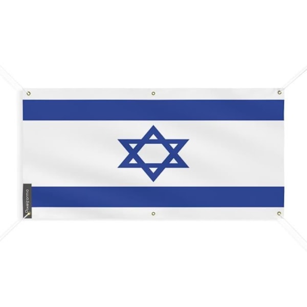 Israel Flag Banner 6 Øjer 90x180cm i polyester