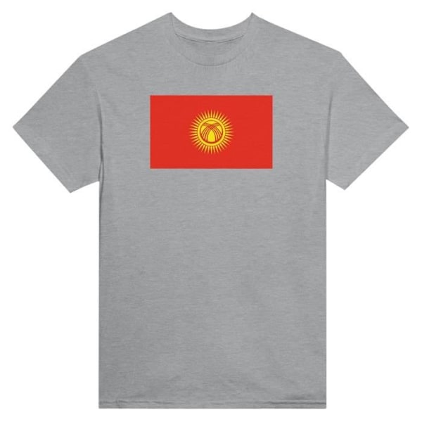 Kirgisistan Flag T-shirt i grå farve Grå XXXXXL