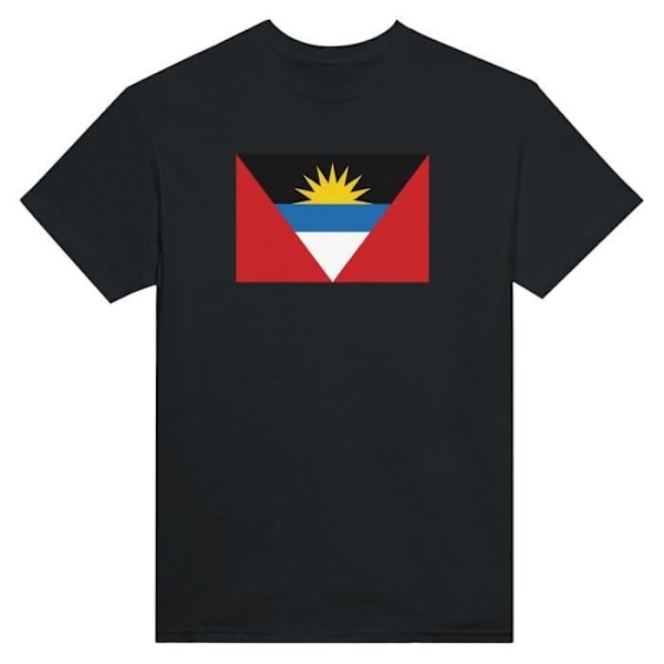 Antigua og Barbuda Flag T-shirt i sort farve Svart XXXL