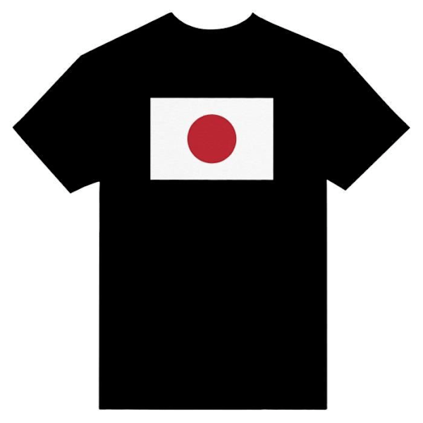 Japan Flag T-paita mustana Svart XXXL