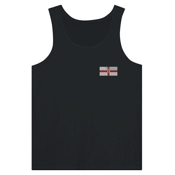 Tanktop Nordirlands flagbroderi i sort Svart M