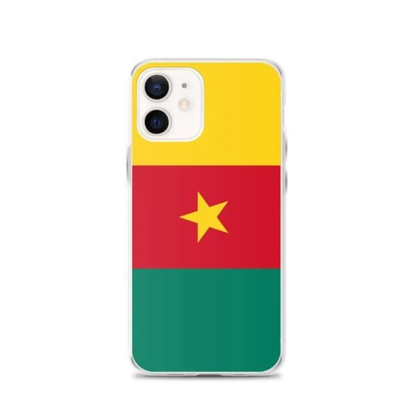 Coque iPhone 12 - PIXELFORMA - Camerouns flag - Fuld beskyttelse - Blødt silikone - Grøn Grön