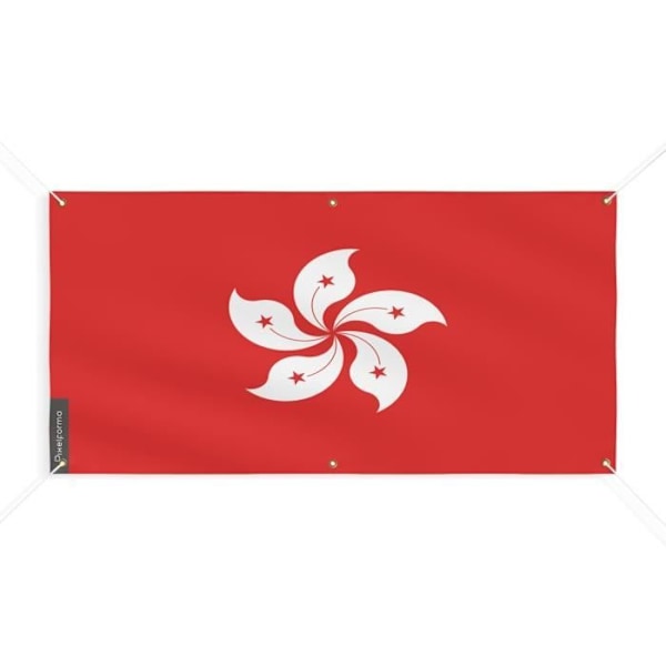 Hong Kong Flag Banner 6 Øjer 50x100cm i polyester