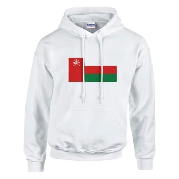 Hættetrøje - PIXELFORMA - Oman Flag - Hvid - Langærmet - Hættekolle Vit M