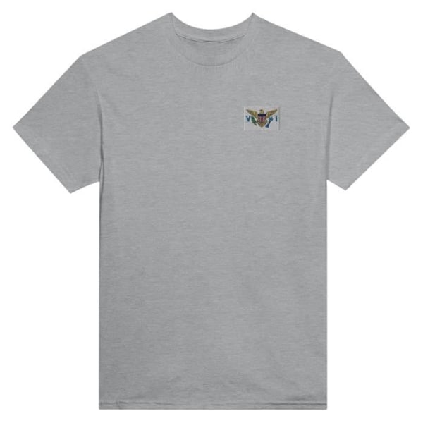 United States Virgin Islands Flag Broderi T-shirt i grå Grå M