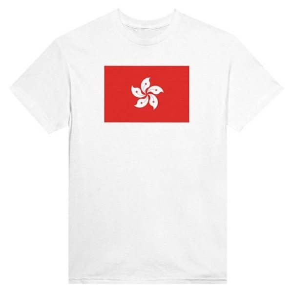 Hong Kong Flag T-paita valkoisena Vit M