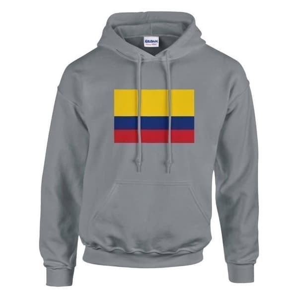 Hætte-trøje - PIXELFORMA - Colombia flag - Grå - Lange ærmer - Hættecol Grå jag