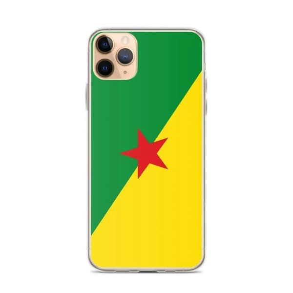 Coque iPhone - Guyane - Flag - Blød - Multifarvet - Transparent TPU Flerfärgad