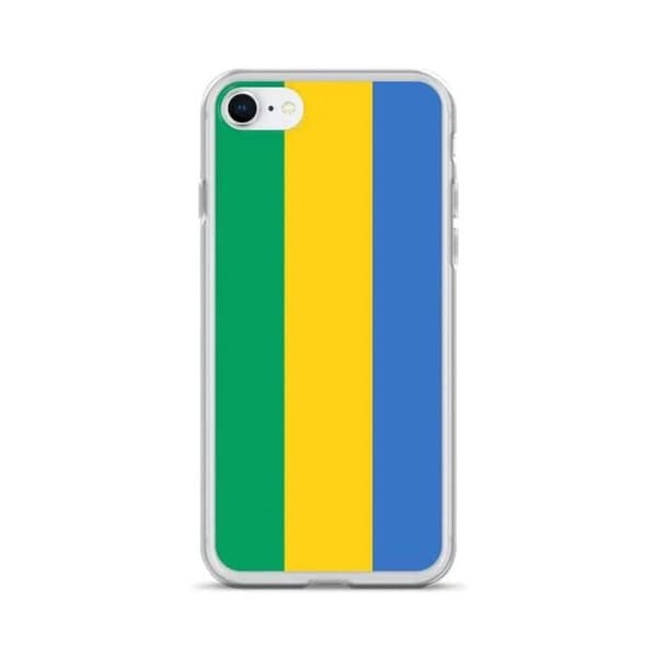 Fodral för iPhone - PIXELFORMA - iPhone 7 - Gabons flagga - Grön, Guld - Lätt design Grön gul