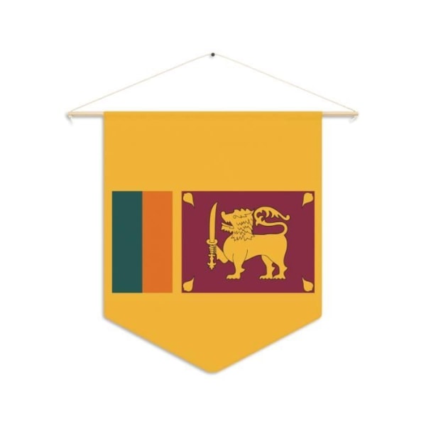 Sri Lanka flagvimpel til at hænge i lærred 30x45cm