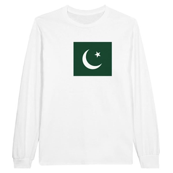 Pakistan Flag pitkähihainen T-paita valkoinen Vit jag