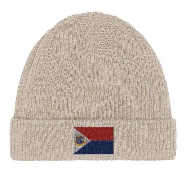 Bonnet Drapeau Saint-Martin i Beige Beige