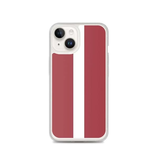 iPhone cover - PIXELFORMA - iPhone 14 - Letlands flag - Blødt silikone - Let design röd vit