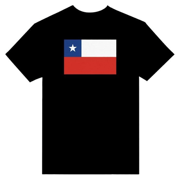 Chile Flag T-shirt i sort farve Svart XXL