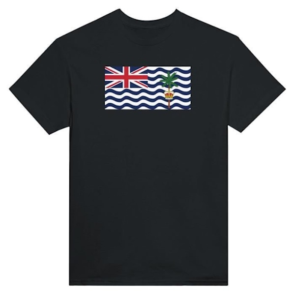 T-shirt med flag i det britiske territorium i Det Indiske Ocean Svart M