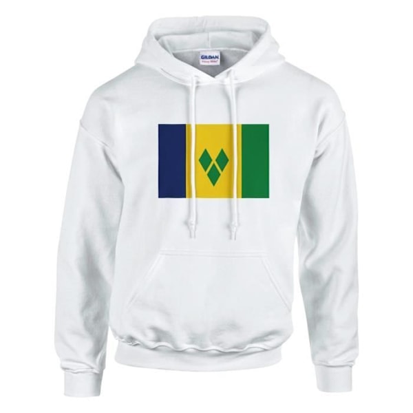 Saint Vincent och Grenadinernas flagga Hoodie i vit Vit XXXXXL