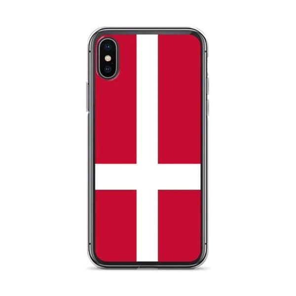 Coque til iPhone - PIXELFORMA - iPhone XS - Danmarks flag - Mat finish - Let design röd och vit