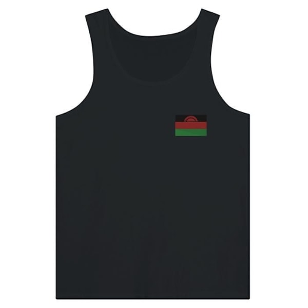 Malawi Flag Broderi Tank Top i Sort Svart XL