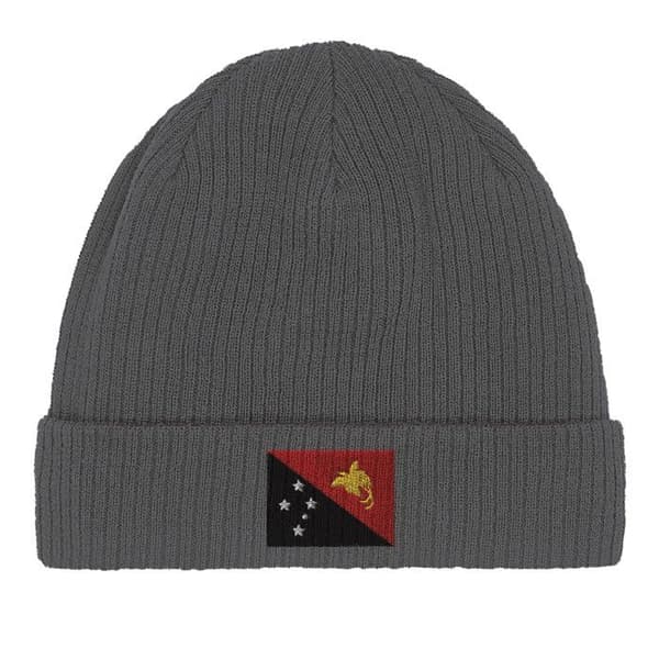 Hatte Flag Papua Ny Guinea i Grå Grå