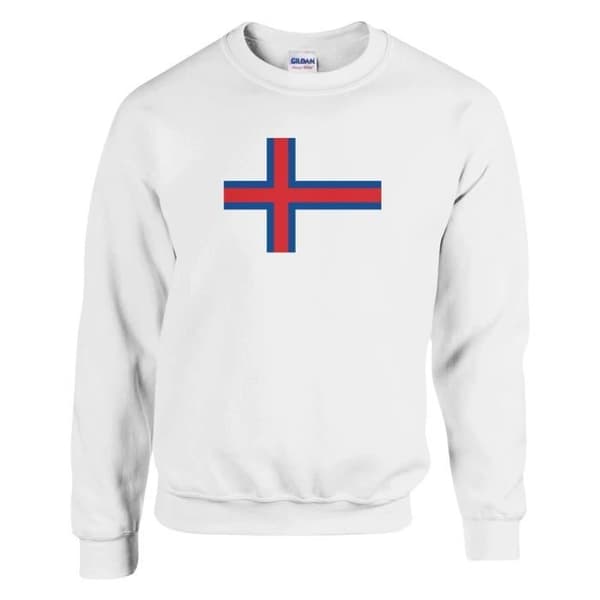 Færøernes flag sweatshirt i hvid - S