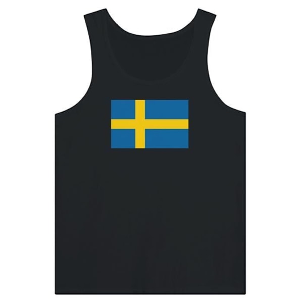 Sweden Flag Tank Top i Sort Svart XS