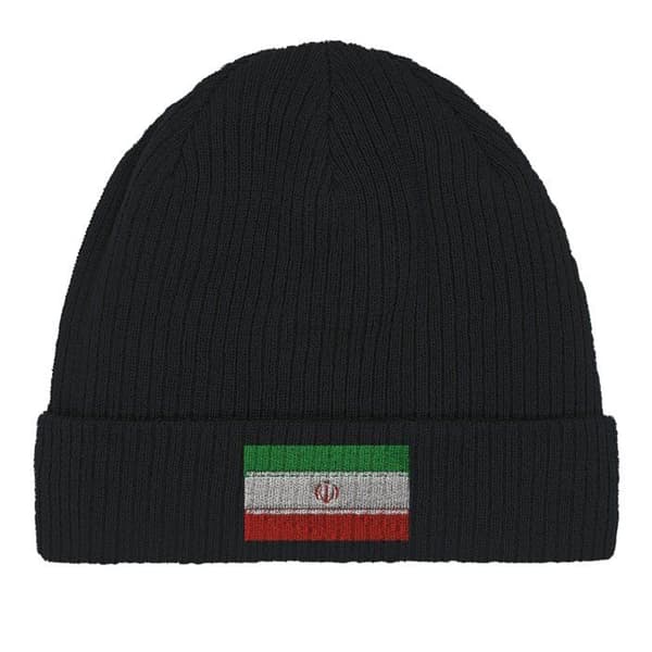 Bonnet Drapeau Iran i Sort Svart