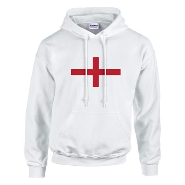 England Flag Hoodie i Vit Vit XXL