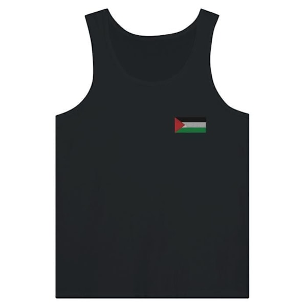 Palestine Flag Embroidery Linne i Svart Svart XL