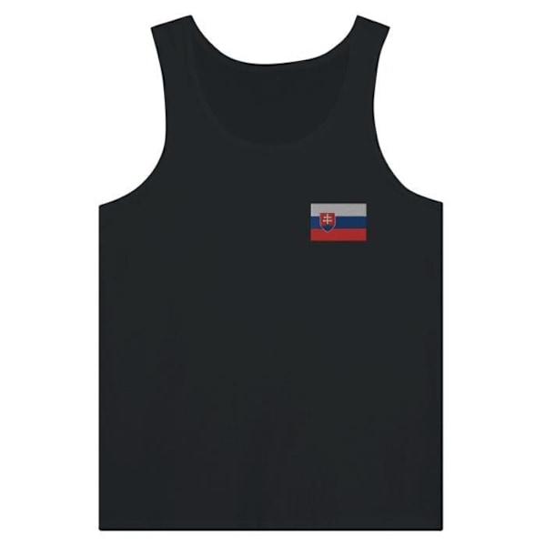 Slovakiet Flag Broderi Tank Top i Sort Svart S