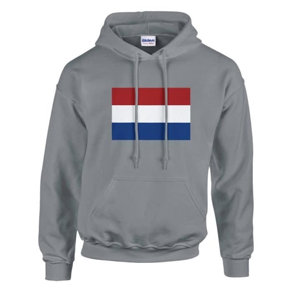 Nederländerna flagga hoodie i grått Grå S