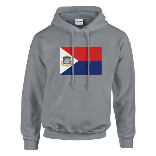 Saint Martin Flag Hoodie i grått Grå XXXXXL