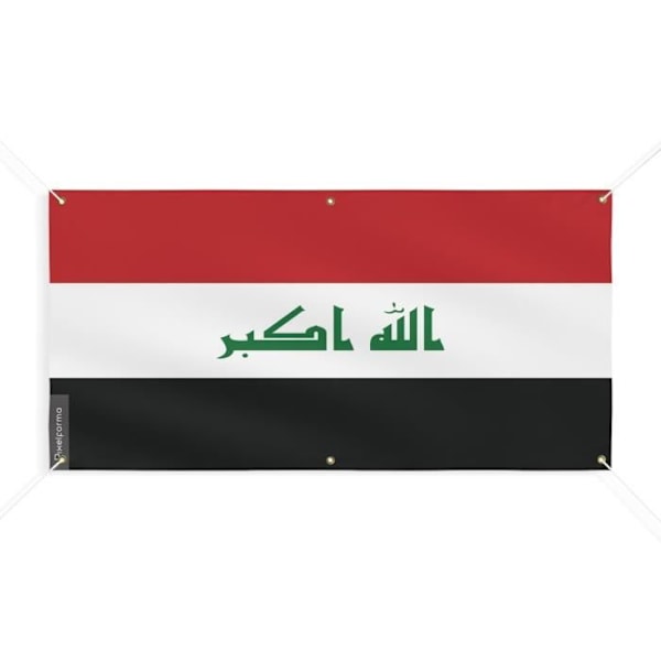 Banner Flag of Iraq 6 Øjer 110x220cm i polyester