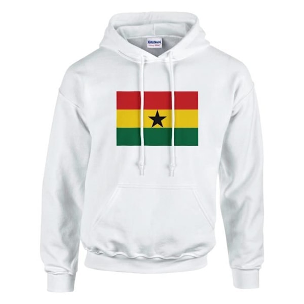 Valkoinen Ghana Flag -huppari Vit M