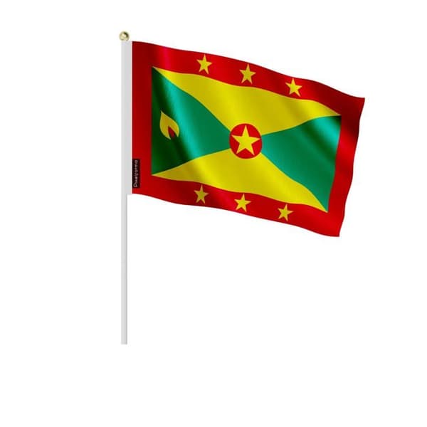 Mini Flagga - Ej specificerad - Grenada - 14 x 21 cm - Polyester - Lätt och hållbar Flerfärgad